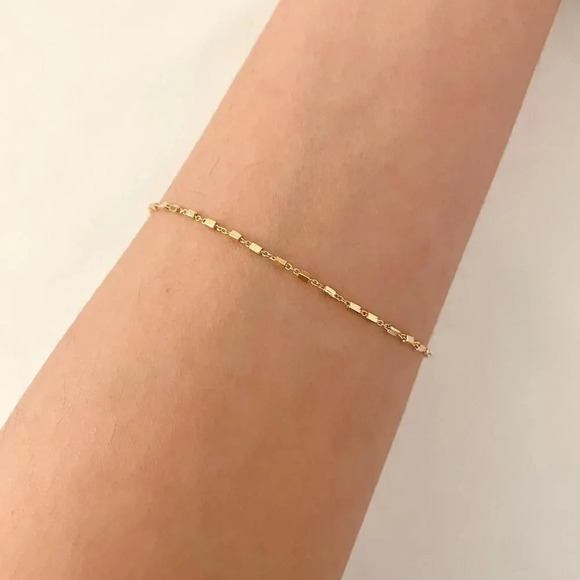 925 Sterling Silver Dainty Minimalist Bracelet Thin Link Stacking Bracelet - Picture 3 of 8